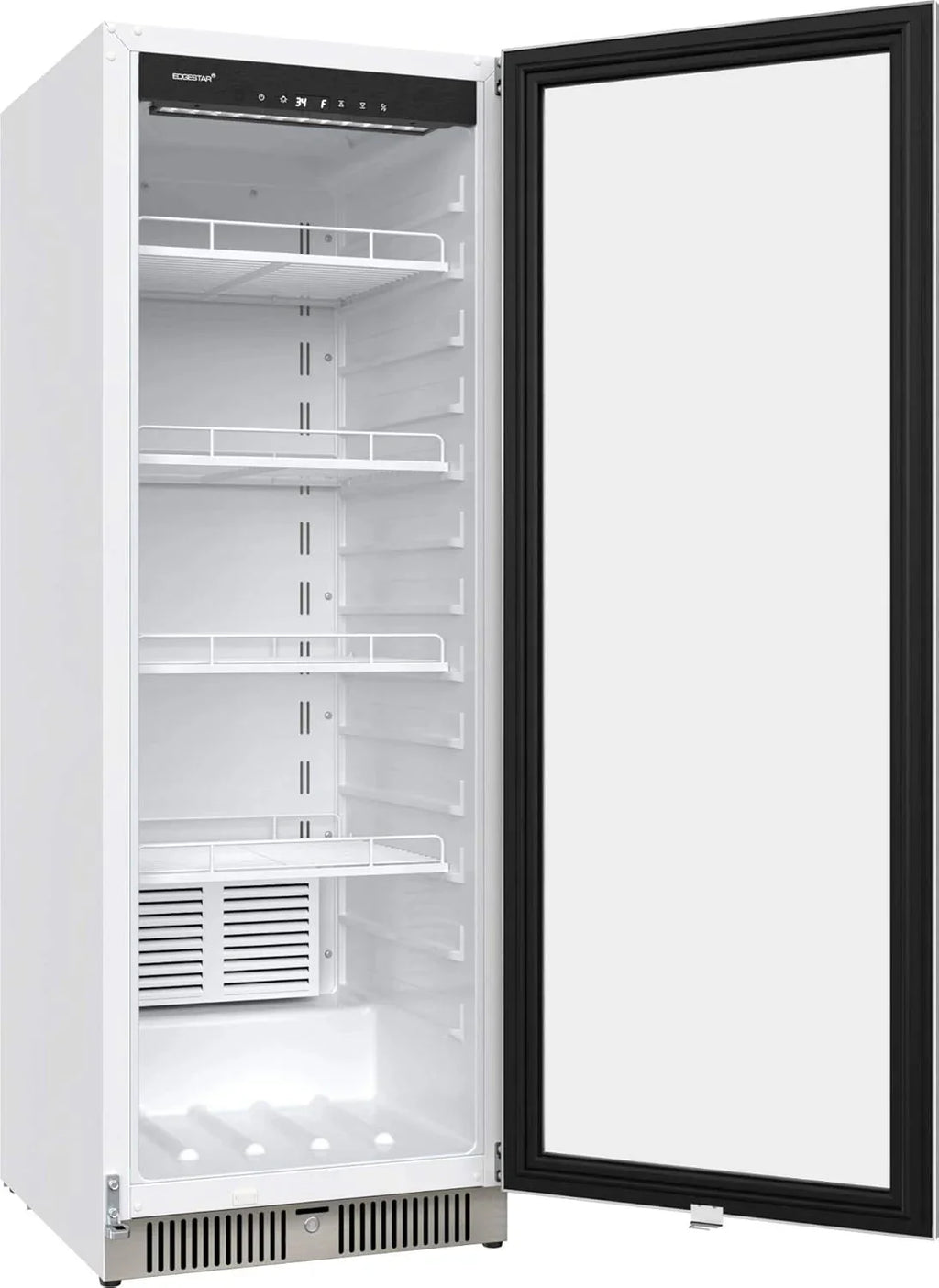 EdgeStar VBM101 22 Wide 10.1 Cu. Ft. Commercial Beverage Merchandiser – Stainless Steel, Temp Alarm, Reversible Door