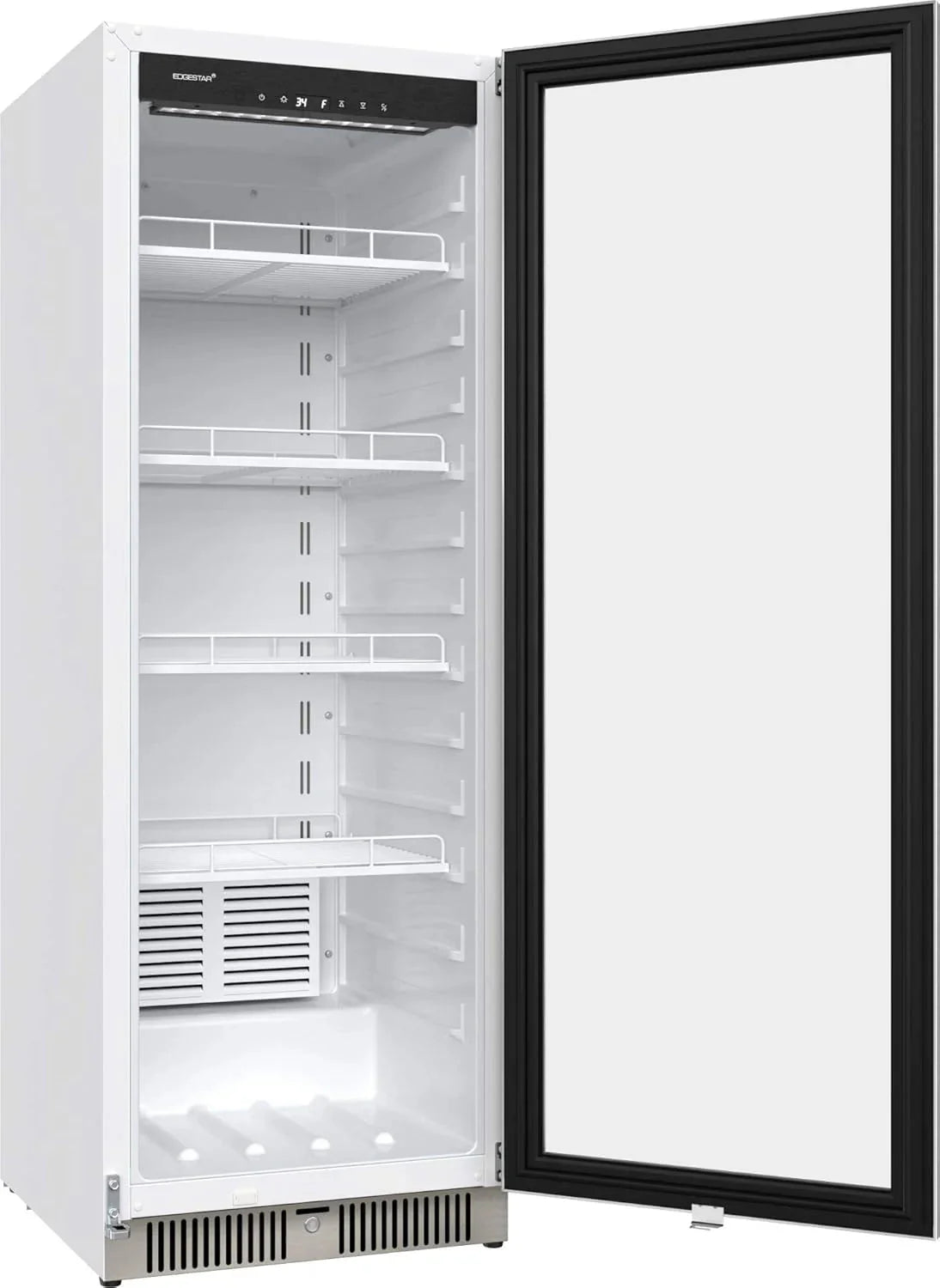 EdgeStar VBM101 22 Wide 10.1 Cu. Ft. Commercial Beverage Merchandiser – Stainless Steel, Temp Alarm, Reversible Door