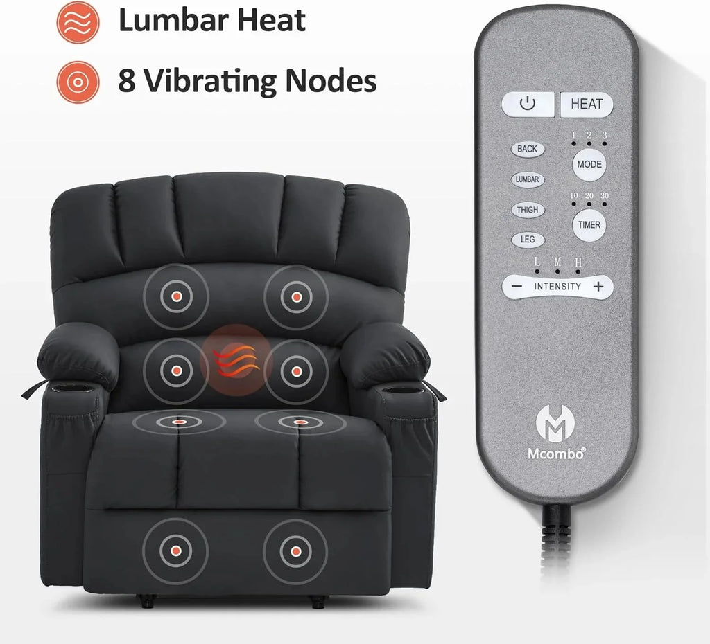 Heated Lift Recliner for Seniors with USB & Cup Holders