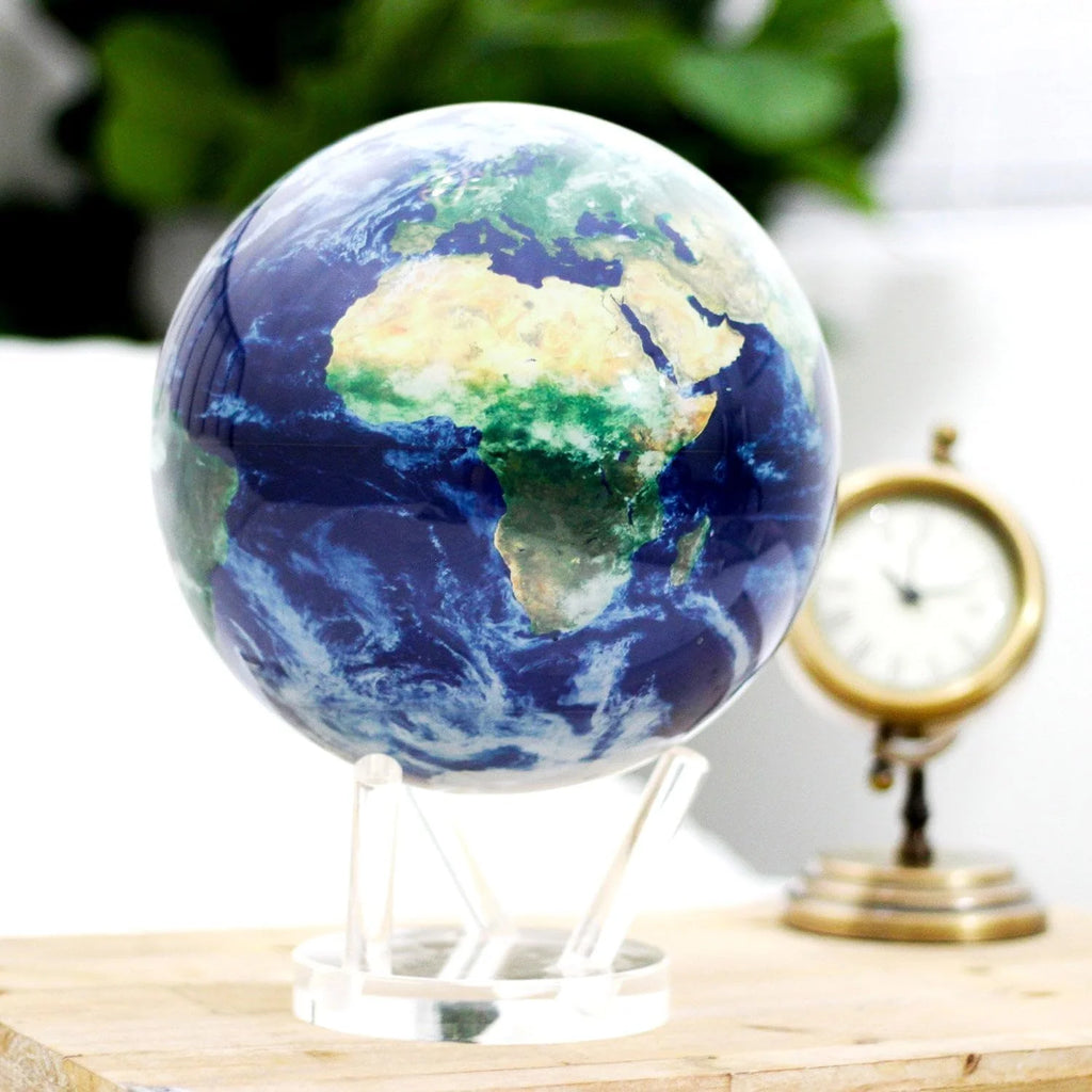 MOVA 4.5 Self-Rotating Globe Earth with Clouds, Light Powered
