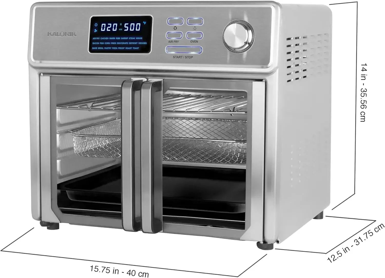 Kalorik MAXX? Digital Air Fryer Oven, 26 Quart, 10-in-1 Countertop Toaster Oven & Air Fryer Combo-21 Presets up to 500 degrees, Includes 9 Accessories & Cookbook