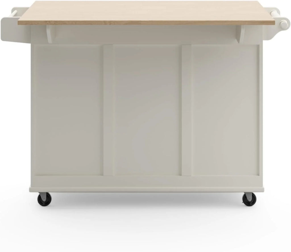 Homestyles Dolly Madison Mobile Kitchen Island Cart, Drop Leaf Breakfast Bar