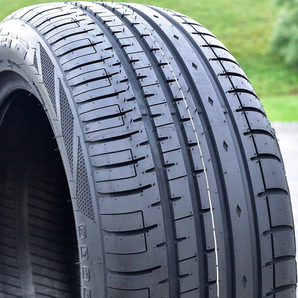 One set of 4(4)255/35R20 ZR 97Y XL A/S performance tires for: 2007-10 Mercedes-Benz S550 4Matic, 2017-18 Audi Q3 Technik