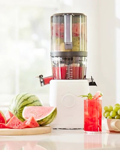Nama J2 Cold Press Juicer – Self Feeding for Hands Free Operation with Wide Mouth Hopper for Whole Recipe Loading, Zero Waste Masticating Juicer For More Juice, Less Pulp – Easy Cleanup & Assembly: Home & Kitchen