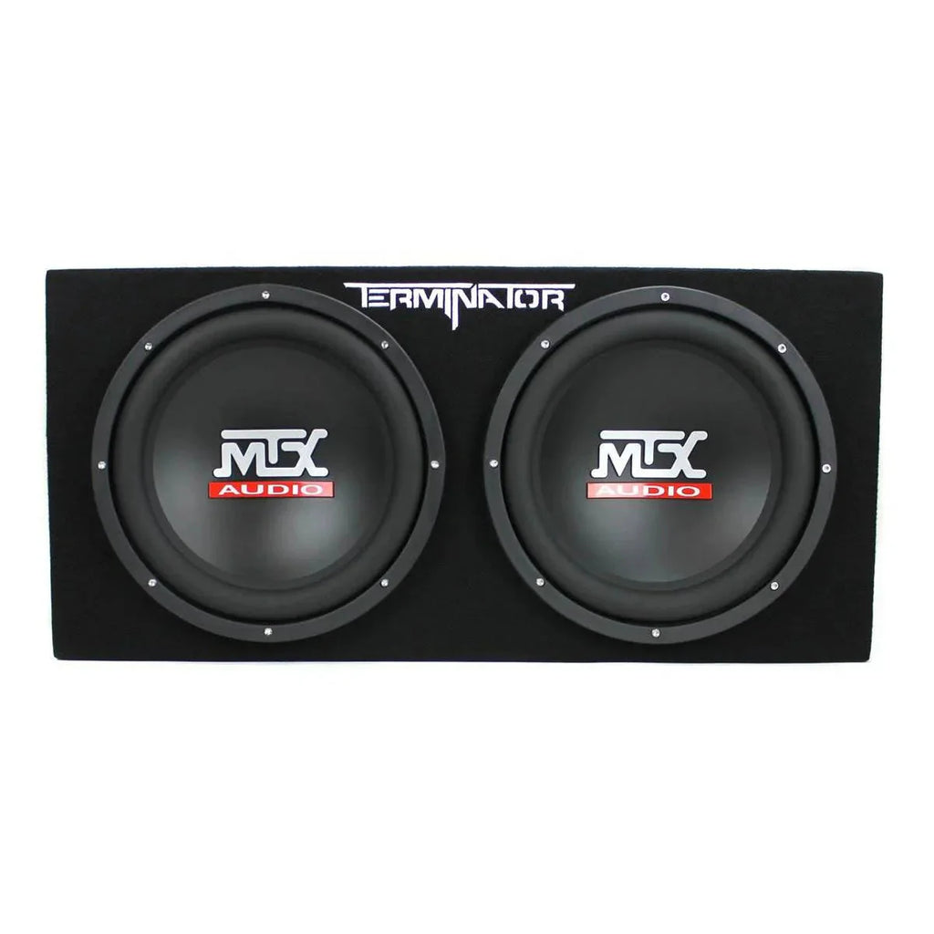 MTX TNE212D 12 1200W Dual Loaded Subwoofer Box + 1500W Amplifier + Capacitor