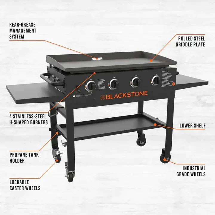 Blackstone 4-Burner 36 Griddle Cooking Station with Side Shelves