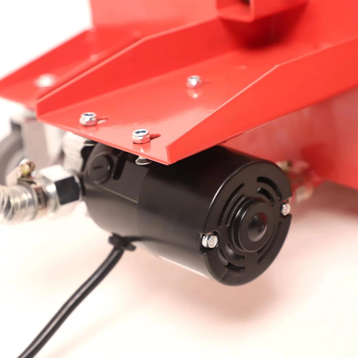 20 Gallon Low Profile Roll Around Oil Drain Pan with 110V Electric Pump 8 Feet Hose for Trucks Cars SUVS Red