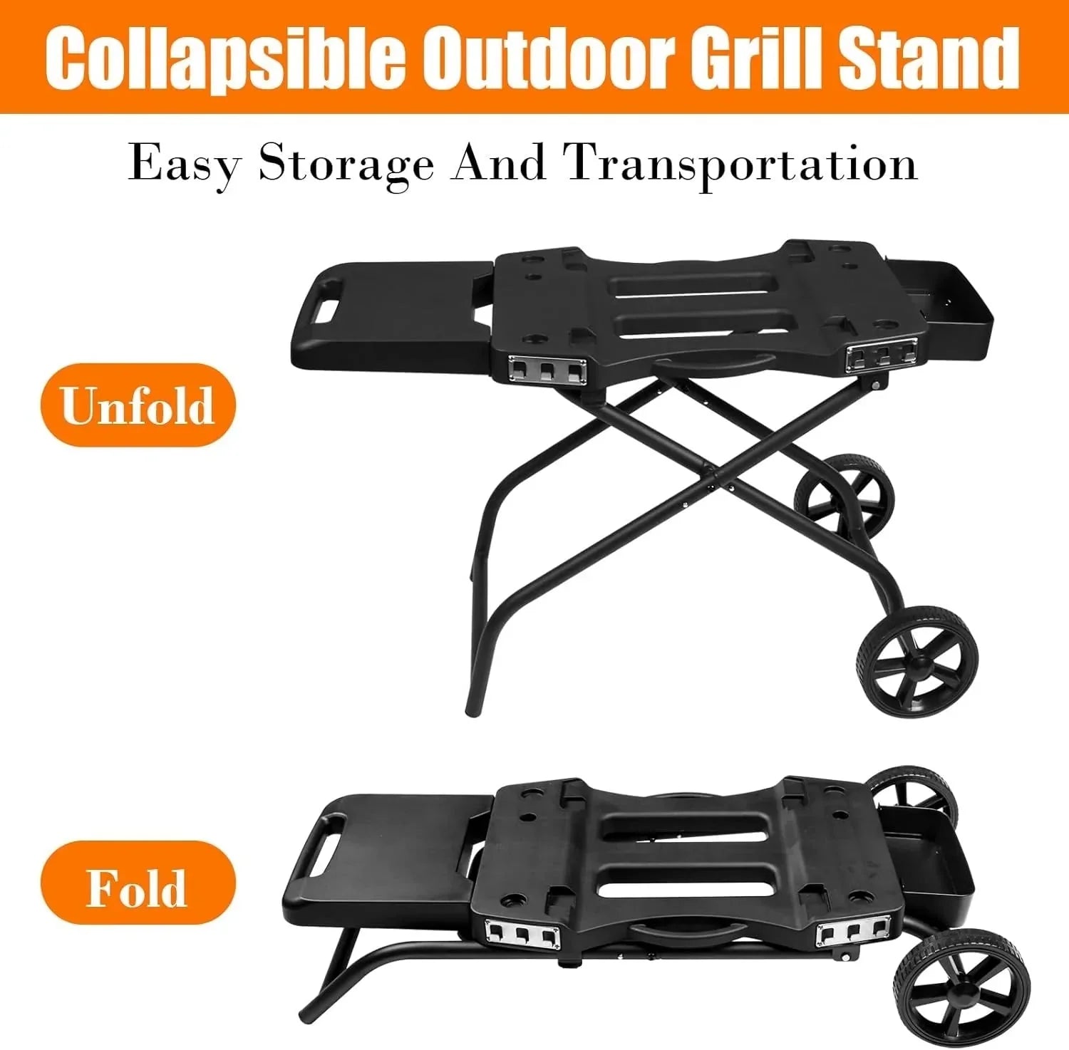 Collapsible Grill Stand for Ninja Woodfire Grill, Traeger, Pit Boss, and 22 Blackstone Griddle