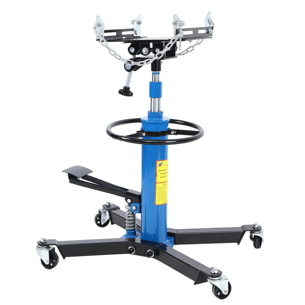 1660 Pounds Hydraulic Car Transmission Jack Vertical Lift with 360 Swivel Wheel Pedal ,Blue,33-70(0.75Ton)