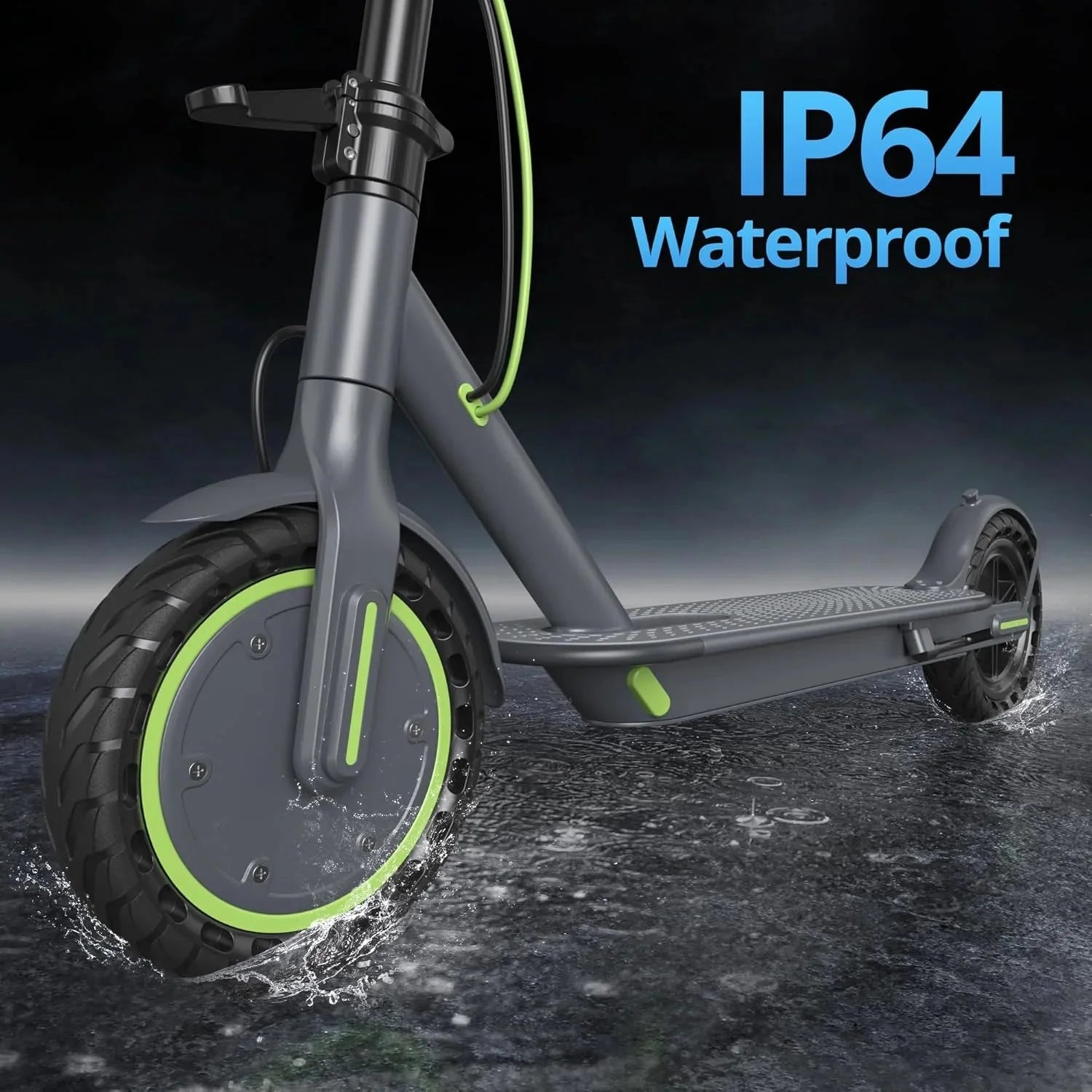 Electric Scooter - 8.5 Solid Tires, 350W Motor, Up to 19 MPH and 21-23 Miles Long-Range Portable Foldable Commuting Scooter for Adults with Double Braking System and App