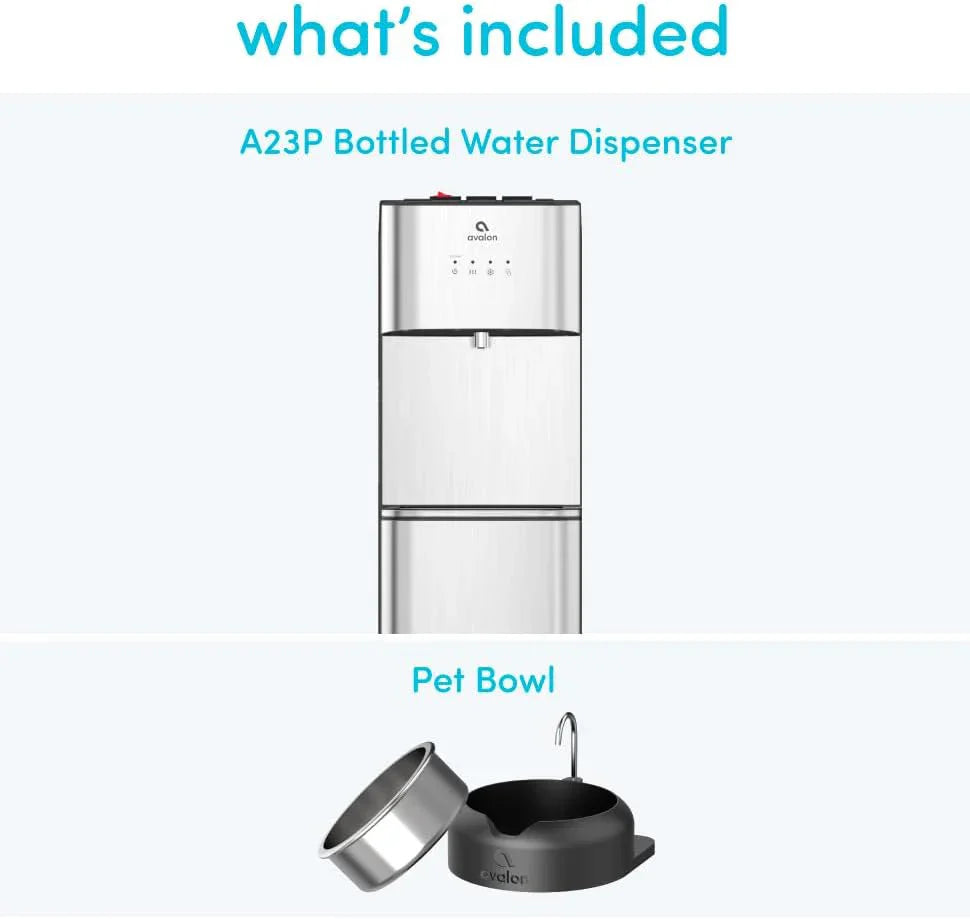 Limited Edition Self Cleaning Water Cooler Water Dispenser - 3 Temperature Settings - Hot, Cold & Room Water, Durable Stainless Steel Construction, Bottom Loading - UL Listed-Avalon