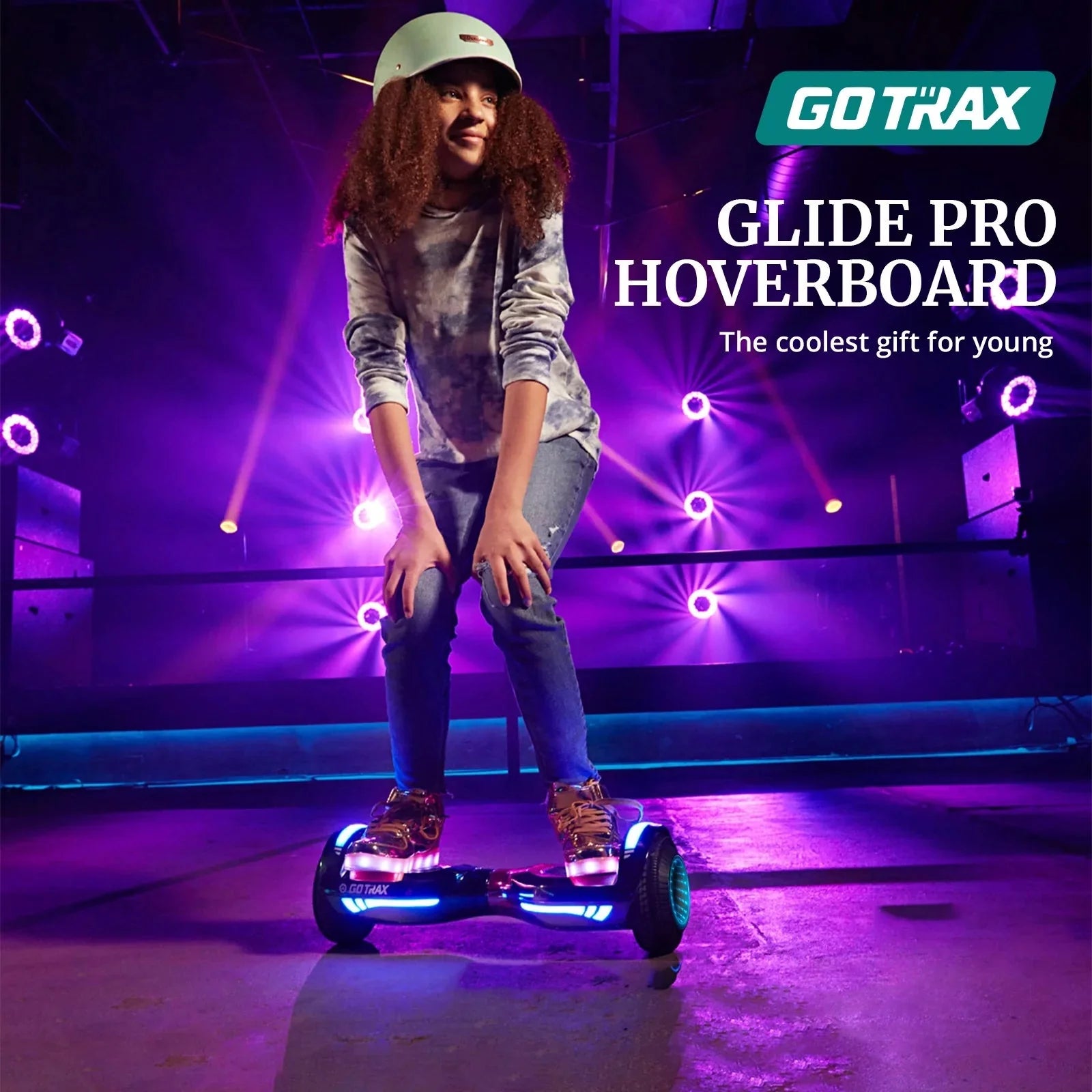 GOTRAX GLIDE PRO Bluetooth Hoverboard, 6.5 Wheels and 7 Colors Lights Self Balancing Scooters for 44 176lbs Kids Adults Silver