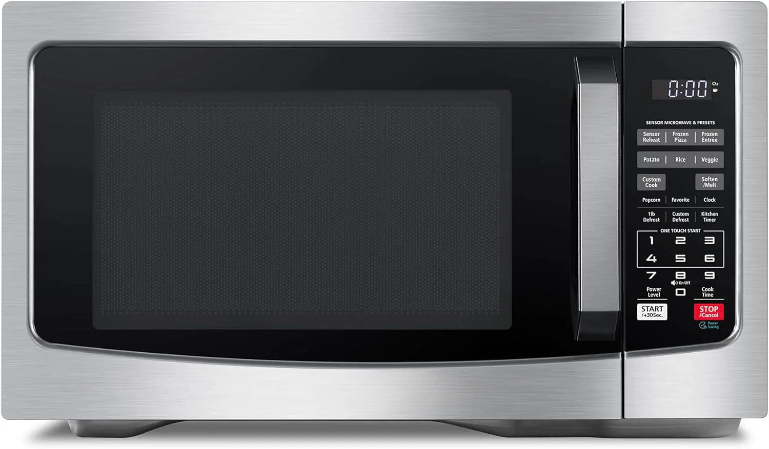 Air Fryer Combo 8-in-1 Countertop Microwave Oven, with Convection, Broil, Odor Removal Mode, 12.4 Position Memory Turntable, Child-Lock, 1.0 Cu.ft, Black Stainless Steel