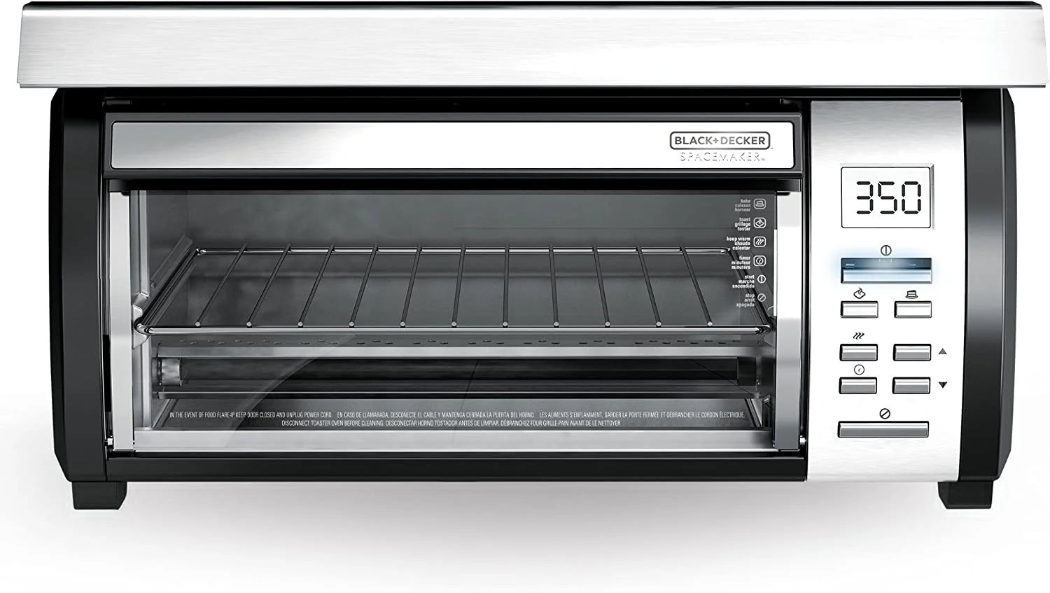 BLACK+DECKER SpaceMaker Under-Counter Toaster Oven, Digital Controls, Black/Stainless Steel, Fits 9?测?? Pizza, TROS1000D
