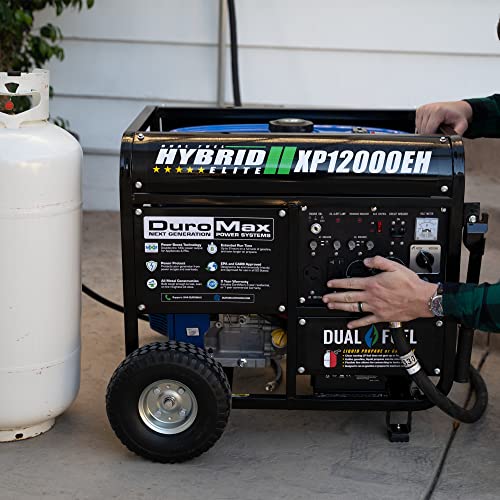 DuroMax XP12000EH Dual Fuel Generator – 12,000W Gas/Propane, 457cc 4-Stroke Engine, EPA/CARB Compliant