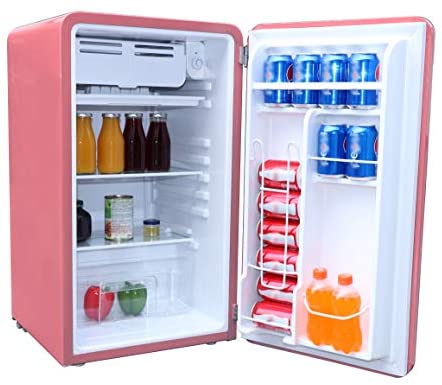 FRIGIDAIRE EFR372-BLACK 3.2 Cu Ft Black Retro Compact Rounded Corner Premium Mini Fridge