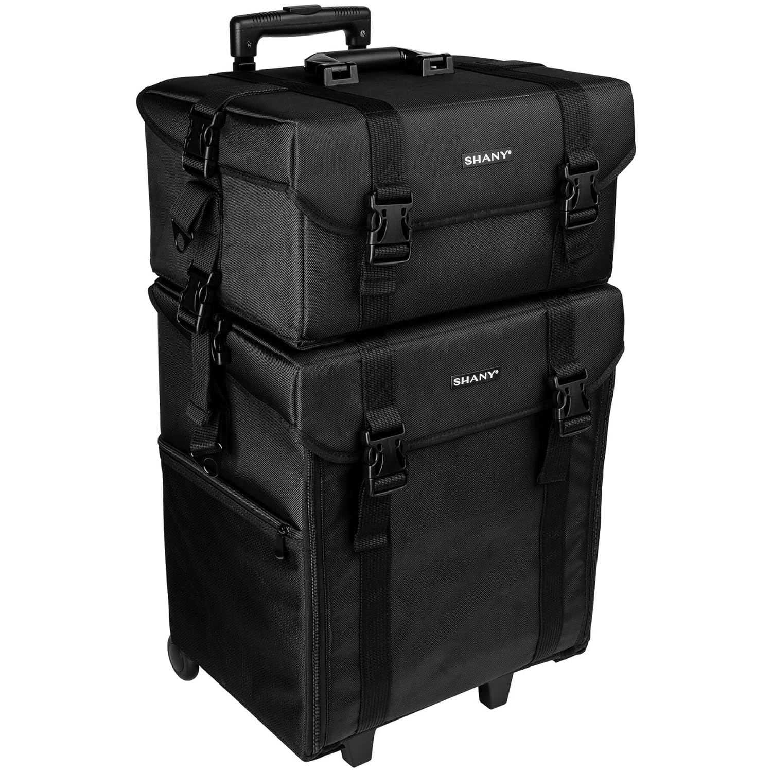 Jet Black Vinyl Cosmetic Case Travel Bag